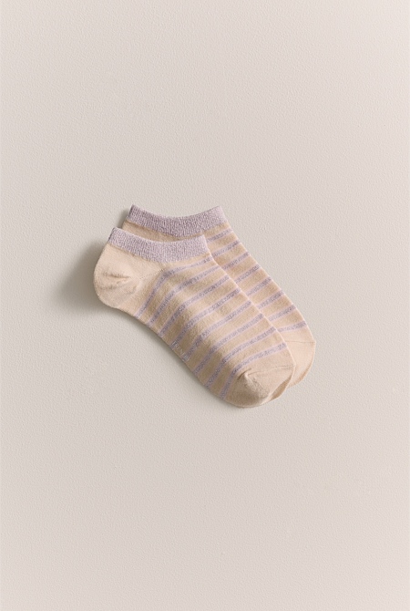 Metallic Stripe Low Cut Sock