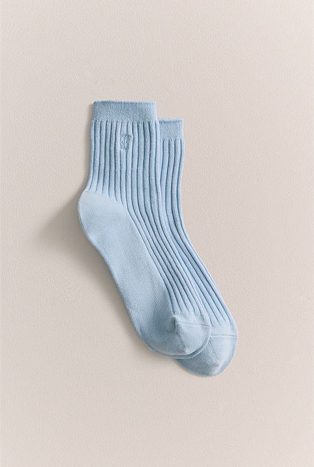 Ribbed 3/4 Crew Sock