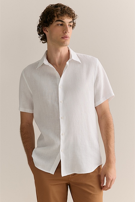 Regular Fit Linen Short Sleeve Shirt