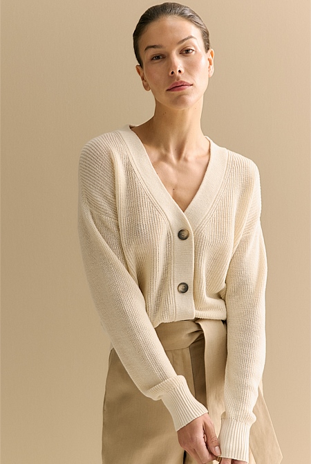 Linen Cotton Relaxed Cardigan