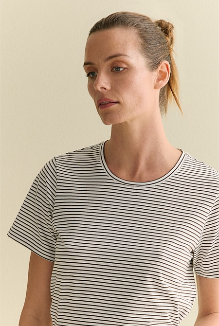 Australian Cotton Fine Stripe T-shirt