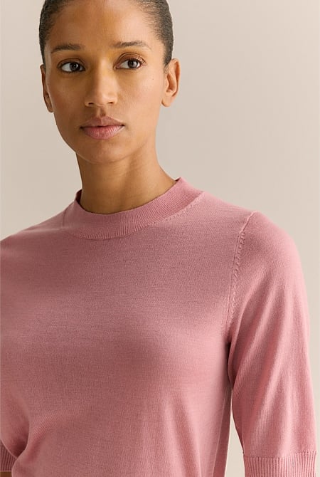 Merino Mock Neck Classic Knit