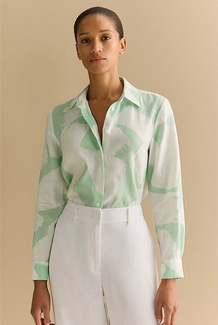 Brushstroke Linen Classic Shirt