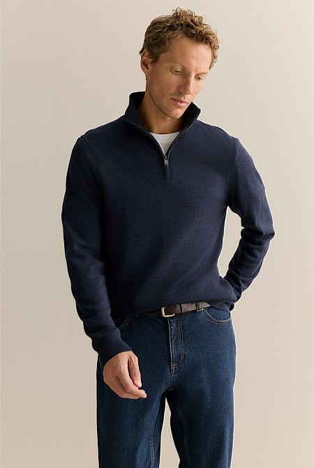 Australian Merino Half Zip