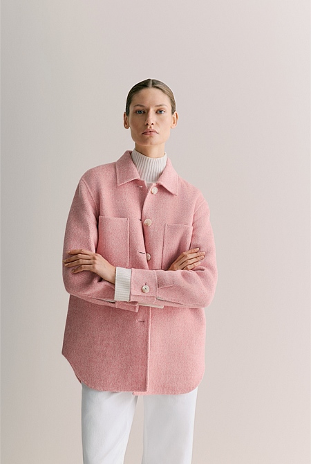 Australian Wool Herringbone Shacket