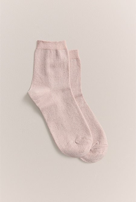 Metallic Rib 1/4 Crew Sock