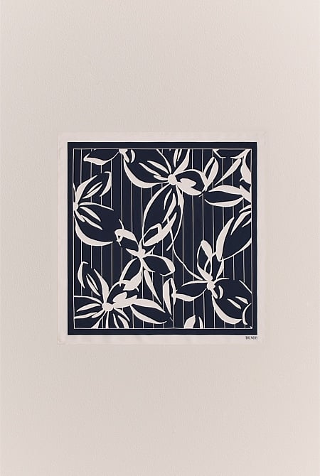 Floral Stripe Silk Twill Neckerchief