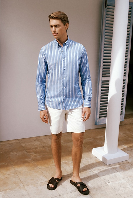 Regular Fit Poplin Stripe Long Sleeve Shirt