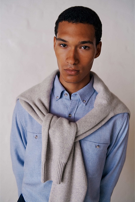 Brushed Cotton Melange Shirt