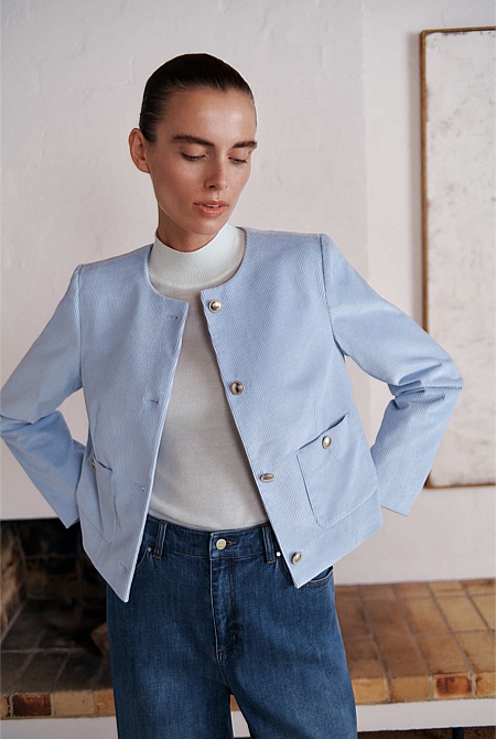 Italian Cord Button Front Jacket