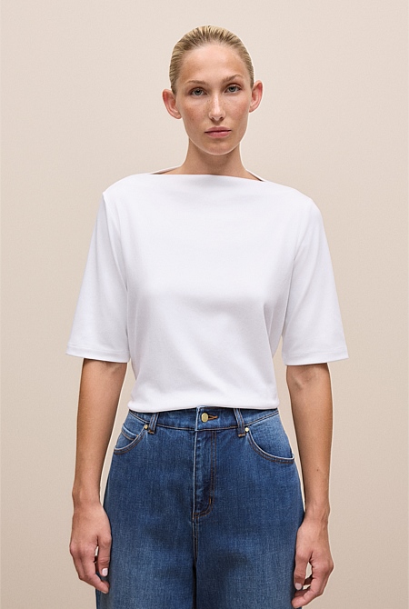 Modal Cotton High Neck T-Shirt