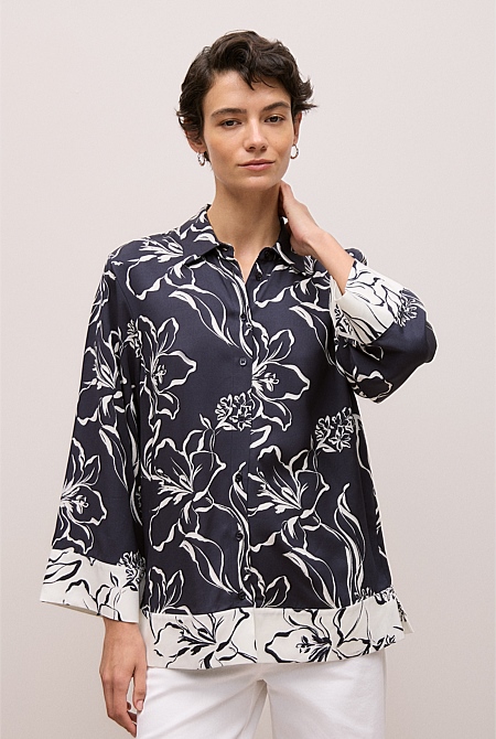 Iluna Spliced Shirt Iluna Spliced Shirt