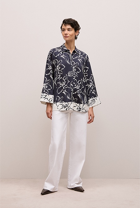 Iluna Spliced Shirt Iluna Spliced Shirt