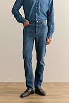 Relaxed Fit Mid Wash Jean