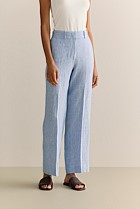 Yarn Dyed Linen Wide Leg Pant