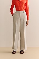 Yarn Dyed Linen Wide Leg Pant