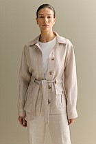 Linen Twill Tie Waist Jacket