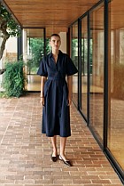Cotton Poplin Belted Popover Dress