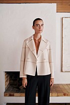 Double Faced Wool Check Peacoat