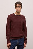 Cotton Blend Textured Crew