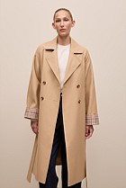 Cotton Twill Cuff Detail Trench Coat