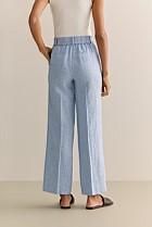 Yarn Dyed Linen Wide Leg Pant