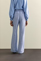 Yarn Dyed Linen Wide Leg Pant