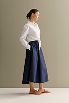 Cotton Poplin Pull On Skirt