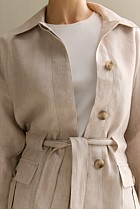 Linen Twill Tie Waist Jacket