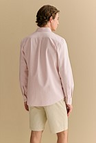 Regular Fit Yarn Dyed Cotton Monogram Oxford Shirt
