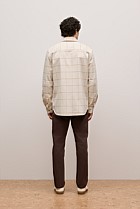 Brushed Cotton Windowpane Overshirt
