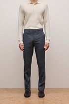 Cotton Wool Blend Straight Leg Trouser