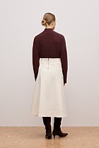 Natural Seed Denim Panelled Skirt