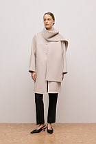 Brushed Wool Silk Scarf Coat