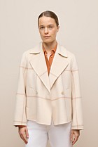 Double Faced Wool Check Peacoat