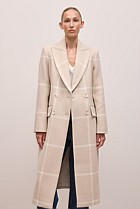 Italian Wool Blend Check Coat