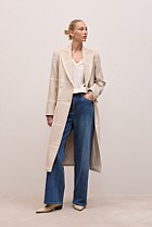 Italian Wool Blend Check Coat