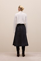Australian Cotton Blend Denim Panelled Skirt