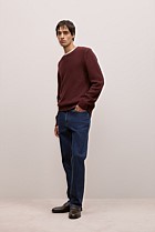 Cotton Blend Textured Crew