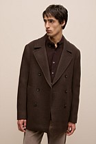 Italian Wool Herringbone Peacoat