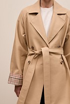 Cotton Twill Cuff Detail Trench Coat