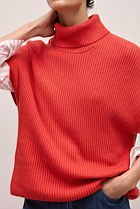 Cotton Cashmere Sleeveless High Neck Knit