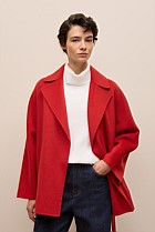 Double Faced Wool Short Wrap Coat