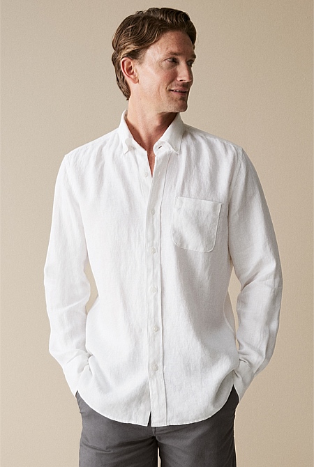 Regular Fit Linen Long Sleeve Shirt