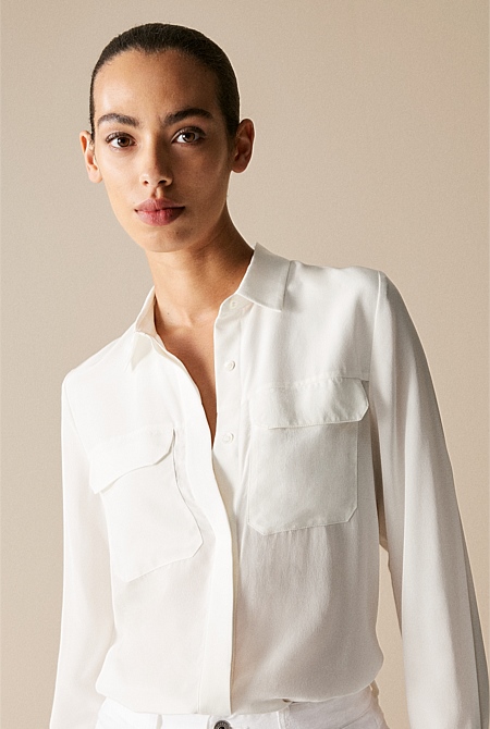 Silk Pocket Detail Shirt