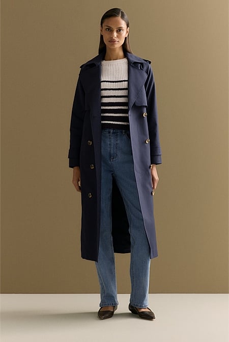 Cotton Longline Trench Coat