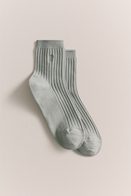 Ribbed 3/4 Crew Sock