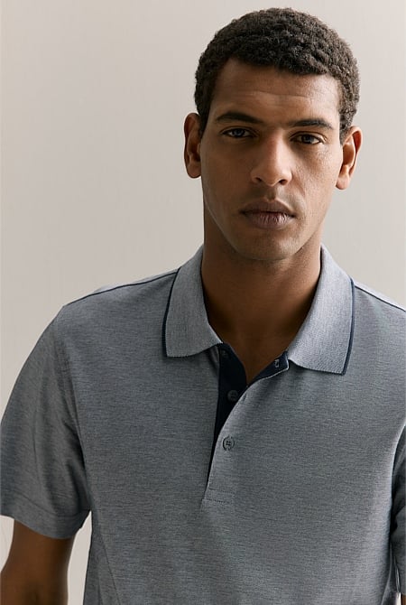 Mercerised Cotton Pique Tipped Polo