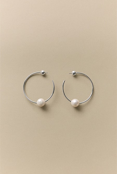 Eloise Pearl Hoop Earrings