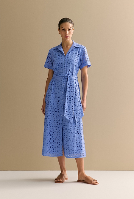 Broderie Anglaise Shirt Dress